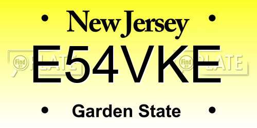 E54VKE New Jersey License Plate
