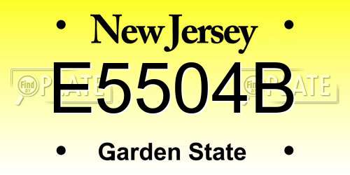 E5504B New Jersey License Plate