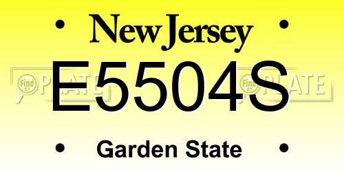 E5504S New Jersey License Plate