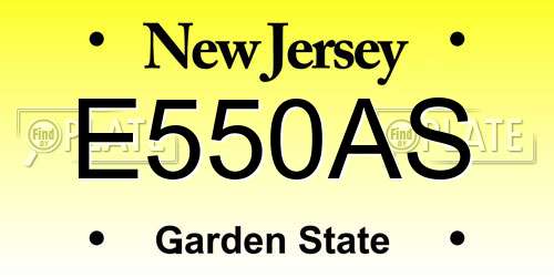 E550AS New Jersey License Plate