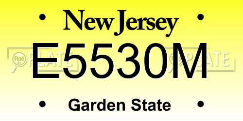 E5530M New Jersey License Plate