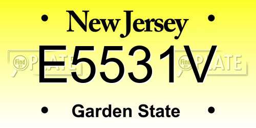 E5531V New Jersey License Plate