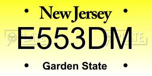 E553DM New Jersey License Plate
