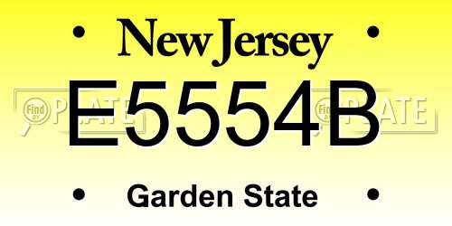 E5554B New Jersey License Plate