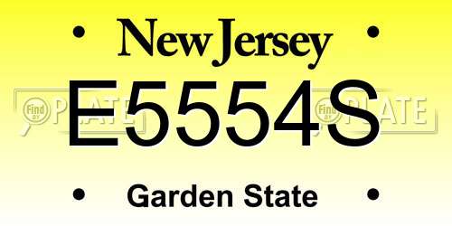 E5554S New Jersey License Plate