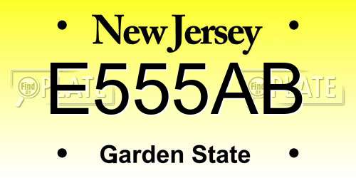 E555AB New Jersey License Plate