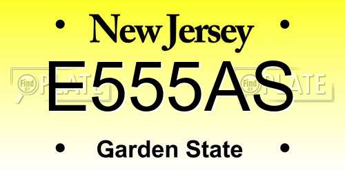 E555AS New Jersey License Plate