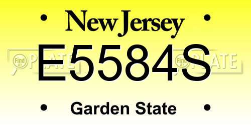 E5584S New Jersey License Plate