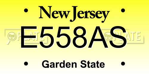 E558AS New Jersey License Plate