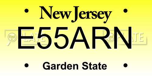 E55ARN New Jersey License Plate