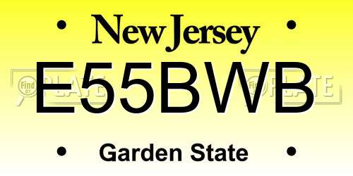 E55BWB New Jersey License Plate