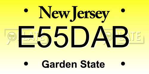 E55DAB New Jersey License Plate