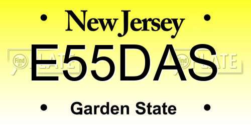E55DAS New Jersey License Plate