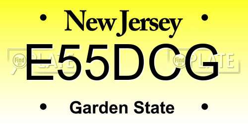 E55DCG New Jersey License Plate
