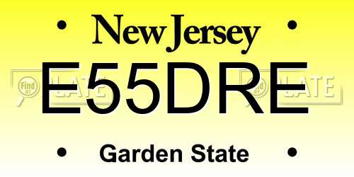 E55DRE New Jersey License Plate