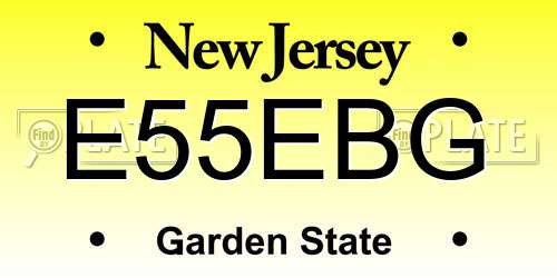 E55EBG New Jersey License Plate