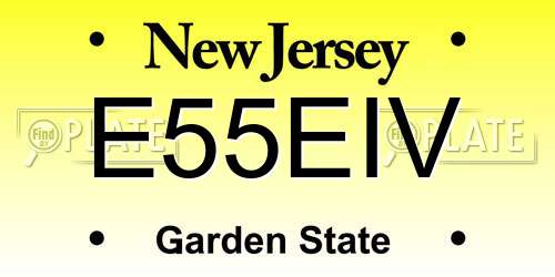 E55EIV New Jersey License Plate