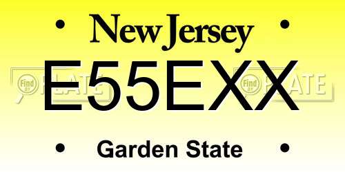 E55EXX New Jersey License Plate