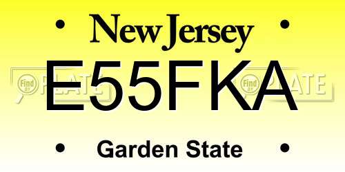 E55FKA New Jersey License Plate