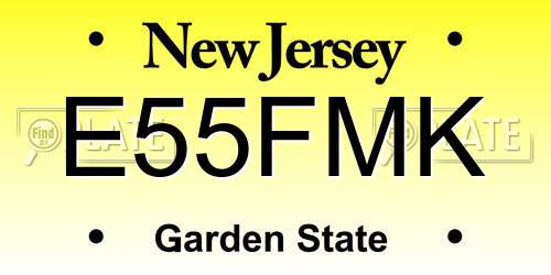 E55FMK New Jersey License Plate