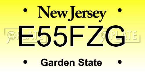 E55FZG New Jersey License Plate