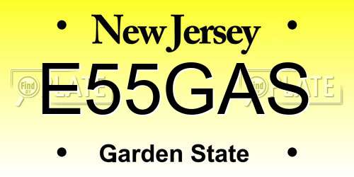 E55GAS New Jersey License Plate