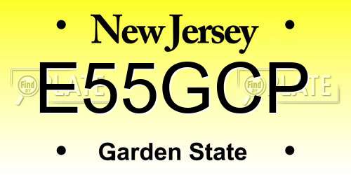 E55GCP New Jersey License Plate