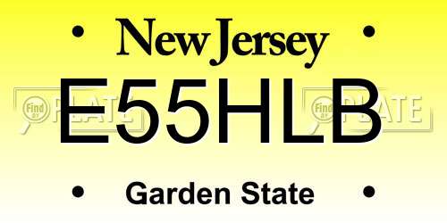 E55HLB New Jersey License Plate