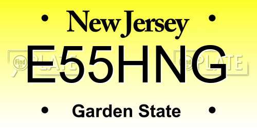 E55HNG New Jersey License Plate