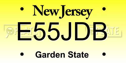 E55JDB New Jersey License Plate