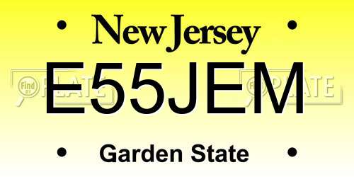 E55JEM New Jersey License Plate