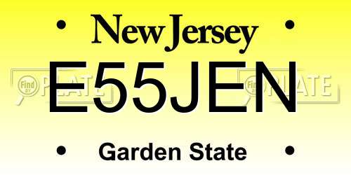 E55JEN New Jersey License Plate