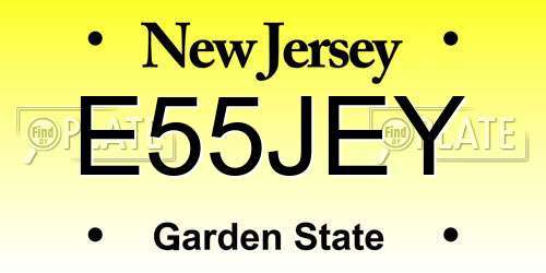 E55JEY New Jersey License Plate