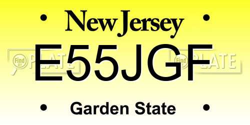 E55JGF New Jersey License Plate