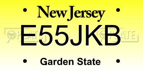 E55JKB New Jersey License Plate