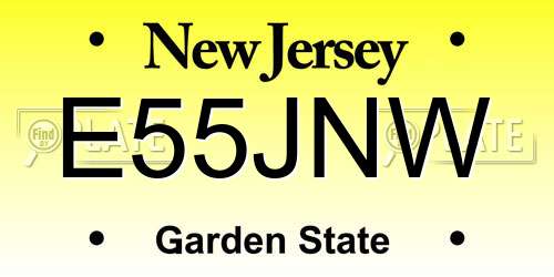 E55JNW New Jersey License Plate