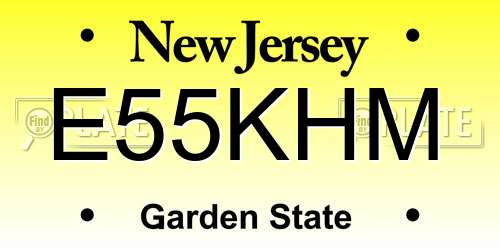 E55KHM New Jersey License Plate