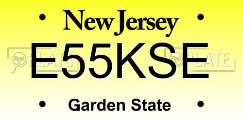 E55KSE New Jersey License Plate