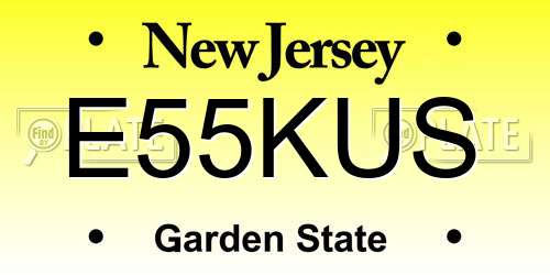 E55KUS New Jersey License Plate