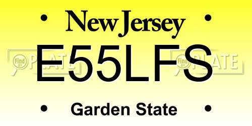 E55LFS New Jersey License Plate