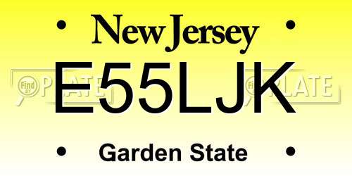 E55LJK New Jersey License Plate