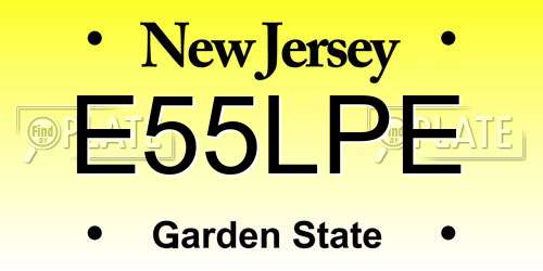 E55LPE New Jersey License Plate