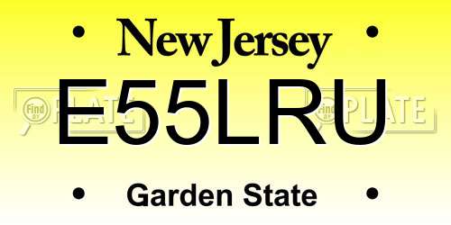 E55LRU New Jersey License Plate