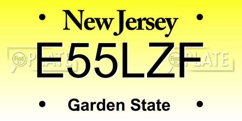 E55LZF New Jersey License Plate