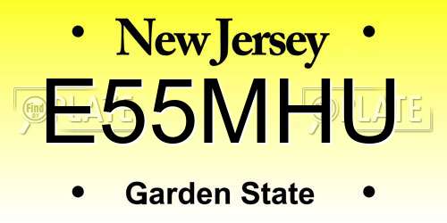 E55MHU New Jersey License Plate