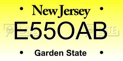 E55OAB New Jersey License Plate