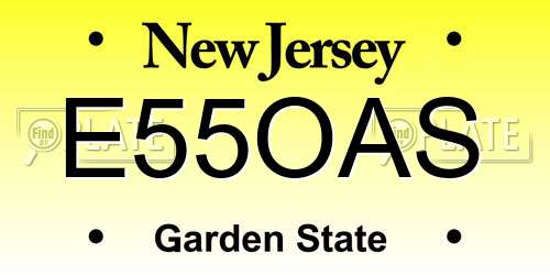 E55OAS New Jersey License Plate