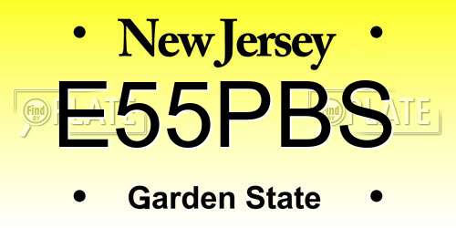 E55PBS New Jersey License Plate
