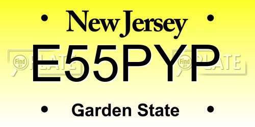 E55PYP New Jersey License Plate