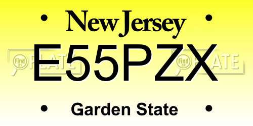 E55PZX New Jersey License Plate